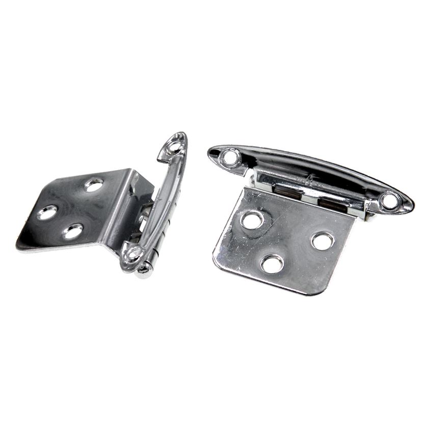 Pair Ajax Chrome Variable Overlay Hinges Reverse Bevel Face Mount 564-26
