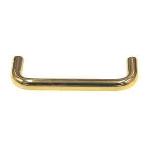 Ultra Hardware 3" Ctr. Solid Brass Cabinet Wire Pull Polished Brass 59100