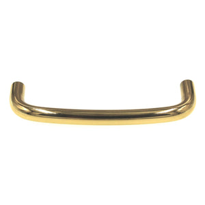 Ultra Hardware 3 1/2" Ctr. Solid Brass Curved Wire Pull Polished Brass 59172