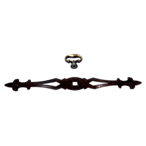 National Lock Italian Classic Brass 7 3/4" Key Furniture Knob, Backplate 605-4A