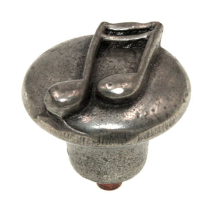 Anne at Home Hardware Music Double Notes 1 1/4" Cabinet Knob Pewter Bright 610-8