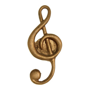 Anne at Home Hardware Music Clef Large 3" Whimsical Cabinet Knob Gold 614-5