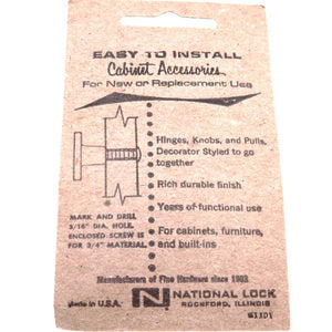 Vintage National Lock Antique Gold 1 1/2" Rope Braid Furniture Knob 6311-5D