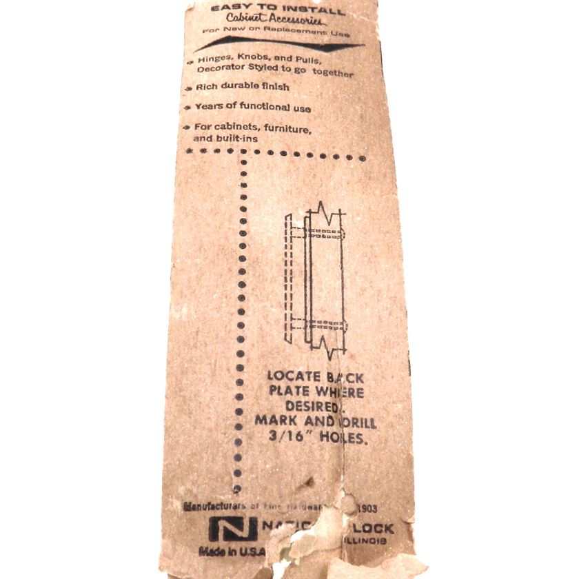 National Lock Company Old Iron 3" Ctr. Rope Braid Cabinet Pull Backplate 6316-2A