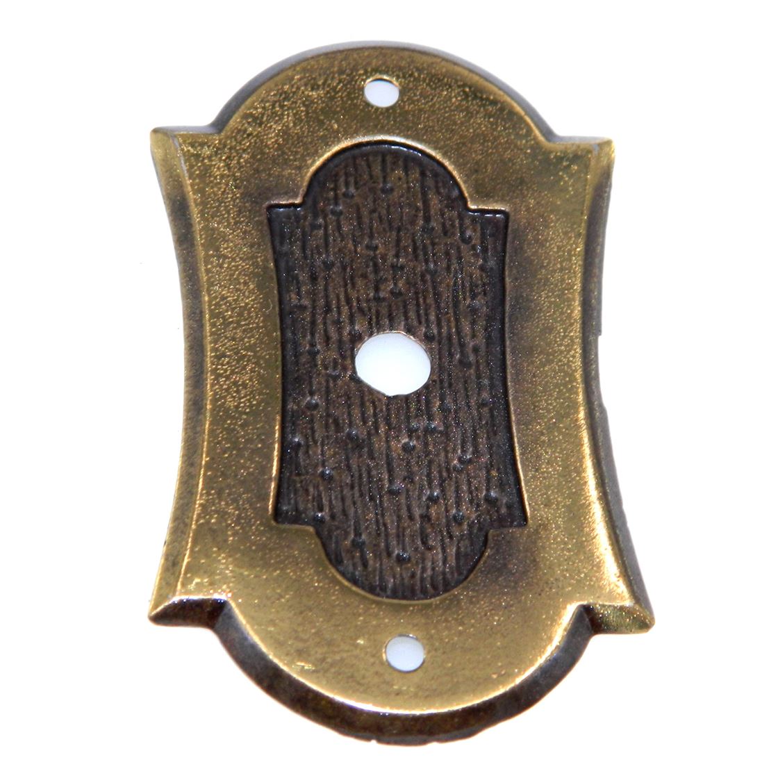 Vintage National Lock Antique English 2 1/2" Cabinet Knob Backplate 6331-4A