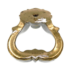 Vintage National Lock Company White Gold 2 1/2" Ring Pull Furniture Knob 6354-5C