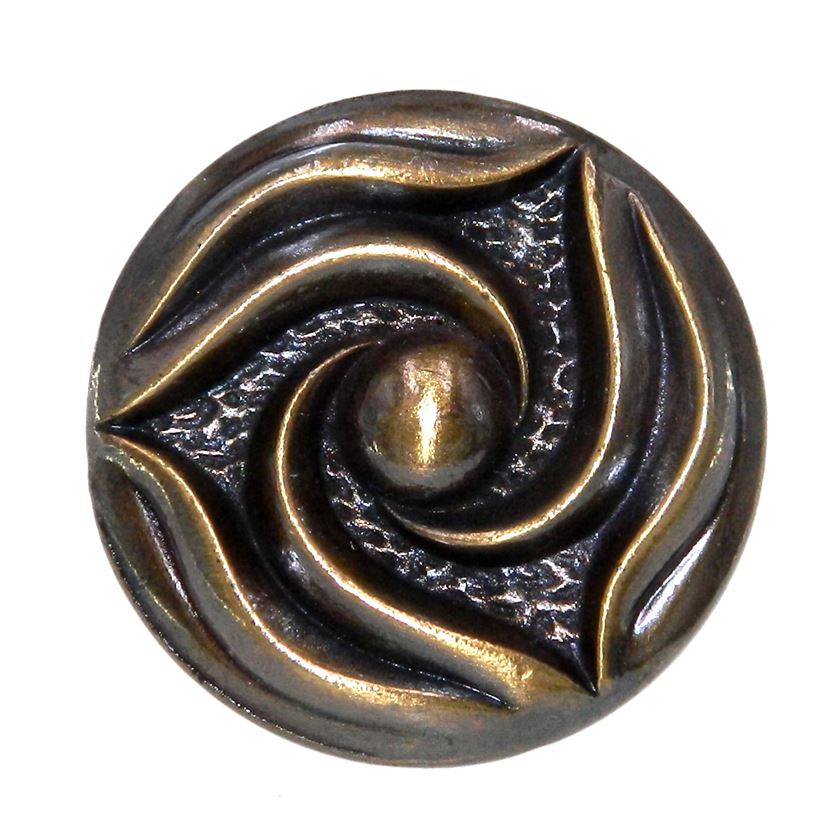 Vintage National Lock French Classic Brass 1 1/2" Rose Furniture Knob V672-4A