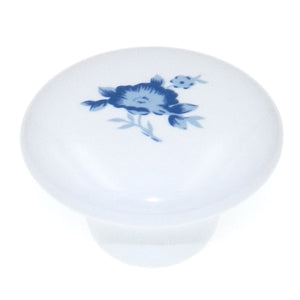 Amerock Allison 69125 - Pomo de cerámica para gabinete de flores, color blanco, 1 1/2 pulgadas, color azul