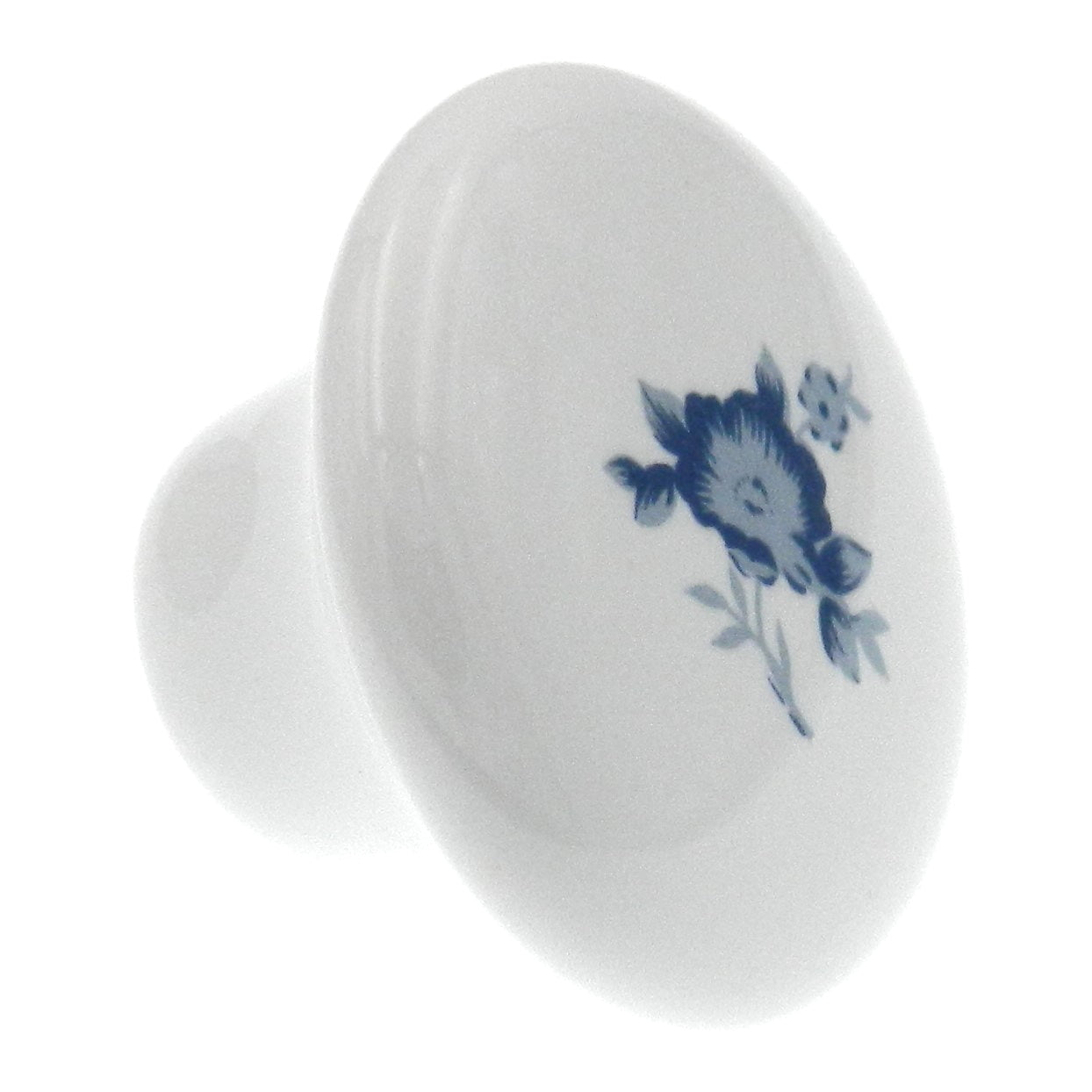 Amerock Allison 69125 - Pomo de cerámica para gabinete de flores, color blanco, 1 1/2 pulgadas, color azul