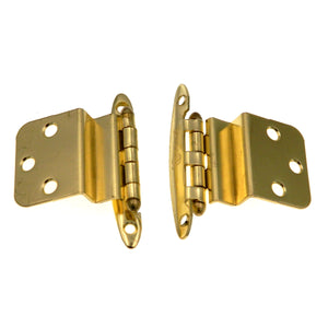 Pair 69193 Polished Brass Face Mount 3/8" Inset Cabinet Hinges Amerock