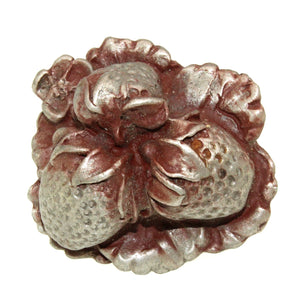 Anne at Home New Strawberry 1 1/2" Cabinet Knob Pewter with Cherry Wash 716-137