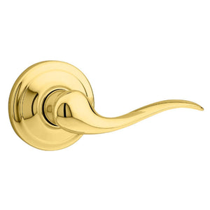Kwikset Tustin Microban Closet / Hall Passage Door Lever Polished Brass 720TNL 3