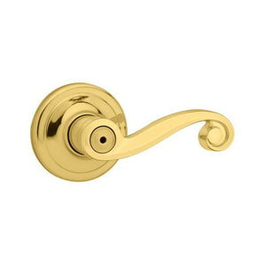 Kwikset Lido Microban Bed / Bath Privacy Door Lever Polished Brass 730LL 3V1