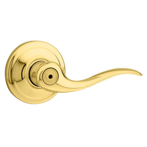 Kwikset Tustin Microban Bed / Bath Privacy Door Lever Polished Brass 730TNL 3