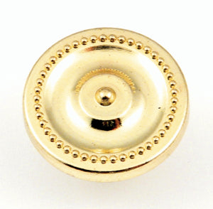 Laurey  Ambassador Polished Brass Round Beaded Edge 1 3/8" Cabinet Knob 73637