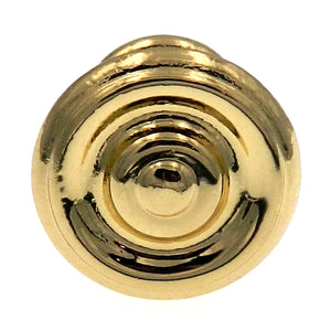 Laurey  Laurey Polished Brass Ringed Polished Brass Round Disc 1 3/16" Cabinet Knob 74337