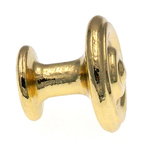 Laurey  Laurey Polished Brass Ringed Polished Brass Round Disc 1 3/16" Cabinet Knob 74337
