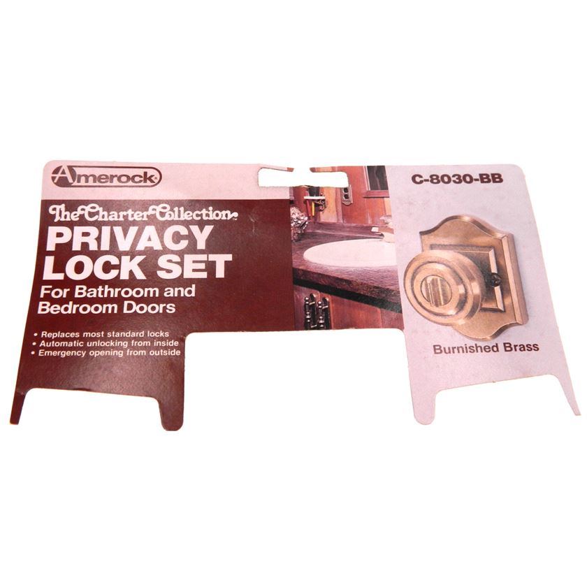 Vintage Amerock Charter Privacy Door Knob Lockset Burnished Brass 8030-BB