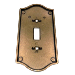 Vintage Amerock Charter Single Light Switch Plate Burnished Brass 8081-BB