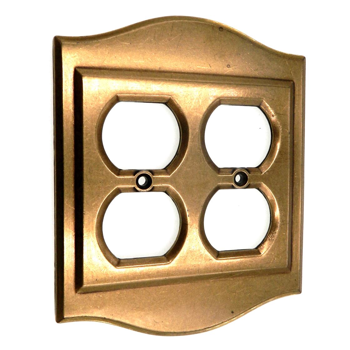 Amerock Charter Wall Plate Double Duplex Outlet Plate Burnished Brass 8084E-BB