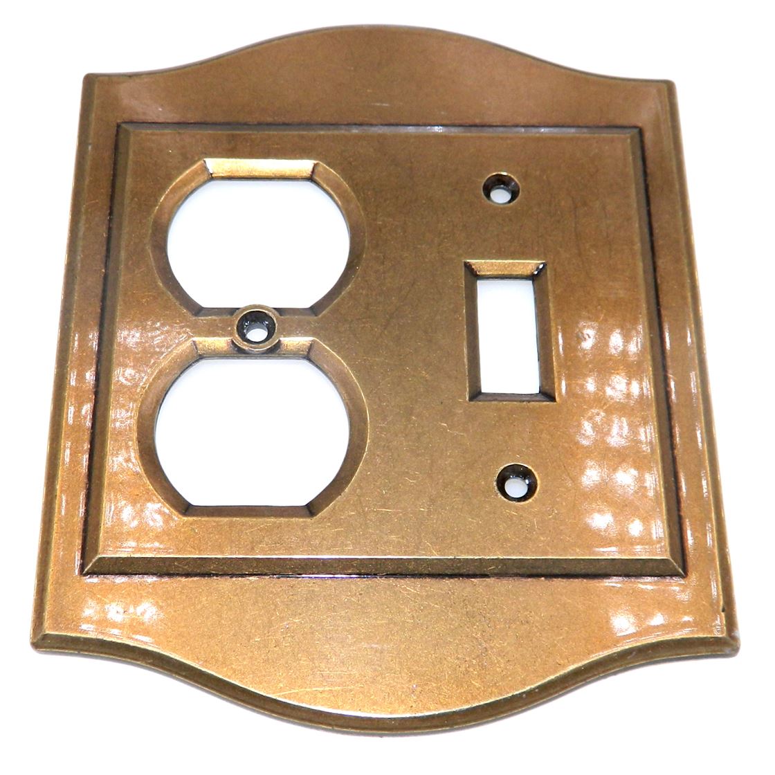 Amerock Charter Toggle Switch with Duplex Outlet Plate Burnished Brass 8085-BB