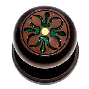 Emtek Venetian Oil-Rubbed Bronze Green Privacy Door Knob Button Lock 810VEUS10B