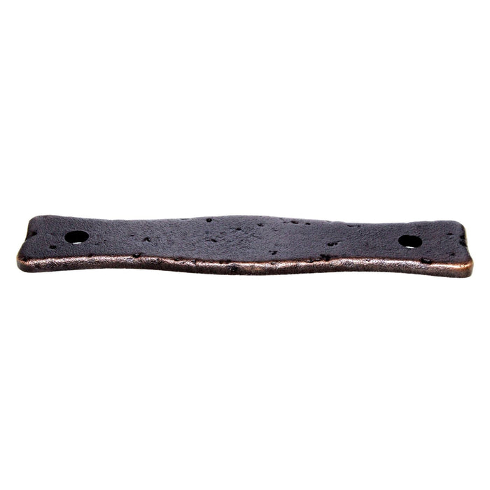 Schaub Kelmscott Manor 3 3/4" (96mm) Ctr Rustic Pull Backplate Antique Bronze 824-AZ