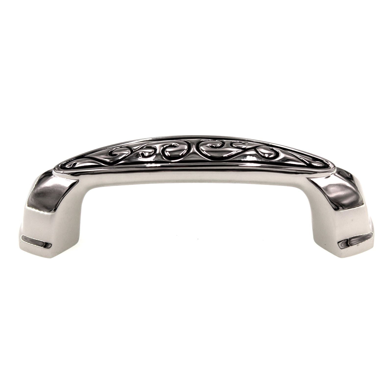 Schaub And Company Bella Forma Cabinet Pull 3" Ctr Polished Nickel Black 843-PNB