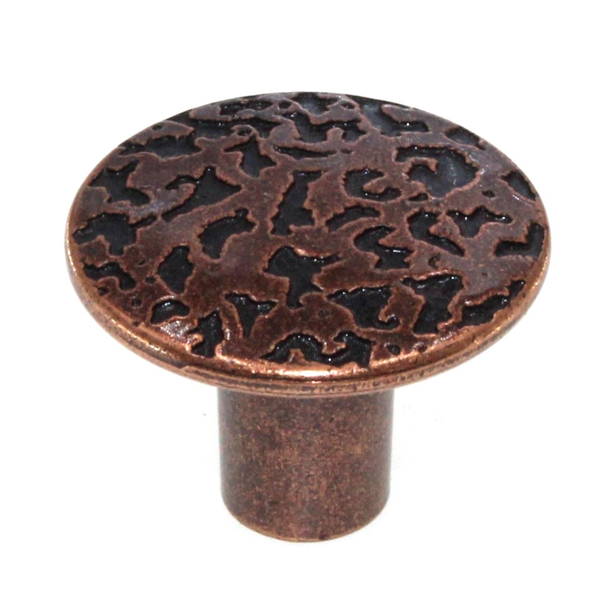 Ajax Antique Copper Hammered 1 1/16" Early American Colonial Cabinet Knob 908-AC
