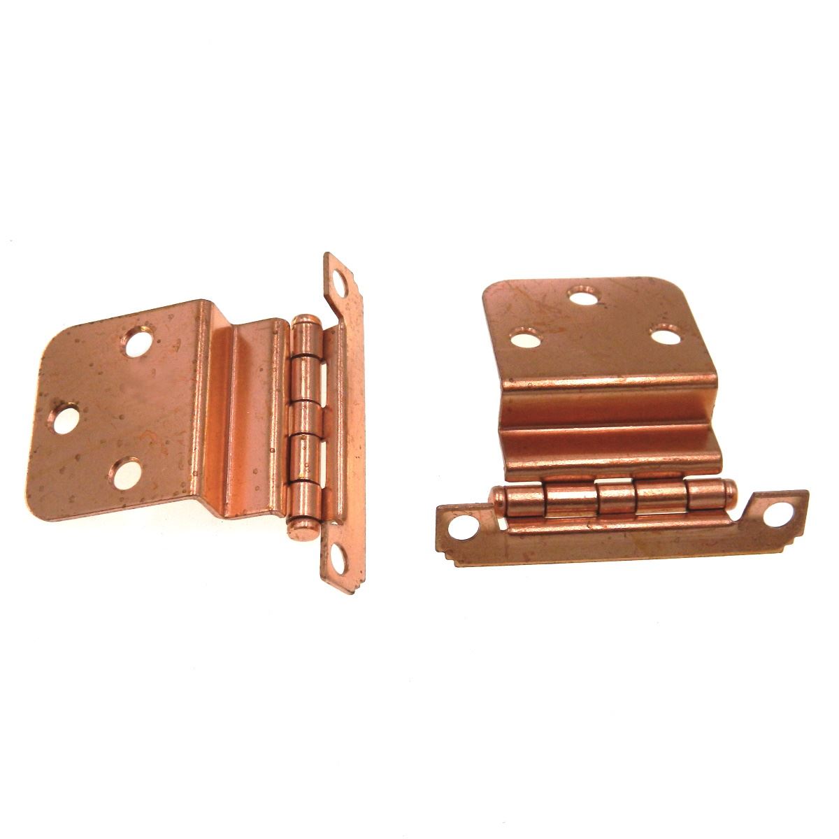 Pair Washington Mid-Century Polished Copper 3/8" Inset Cabinet Hinges 910-CU