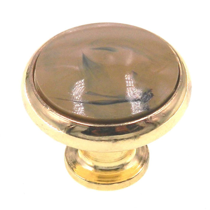 Amerock Allison Polished Brass Marble Plastic Center 1 1/4" Cabinet Knob 951MBL