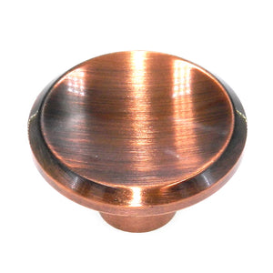 Vintage Washington Bevel-Edge Cellini Copper 1 1/2" Round Cabinet Knob 951R-CC