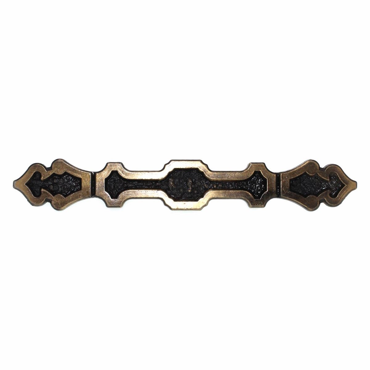 Ornamental Spanish Style Cabinet Bar Pull 3" Ctr Antique Brass 998-AB