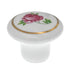 Perillas de porcelana Laurey 99909, porcelana rosa blanca, floral, 1 1/4"