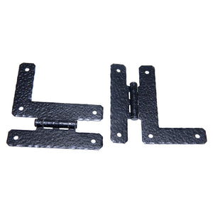 Pair of Amerock Hammered Colonial Black Flush "HL" Hinges A1654-CB