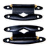 Pair Amerock Ebony Black, Brass Trim Flush Surface Cabinet Hinges A3040