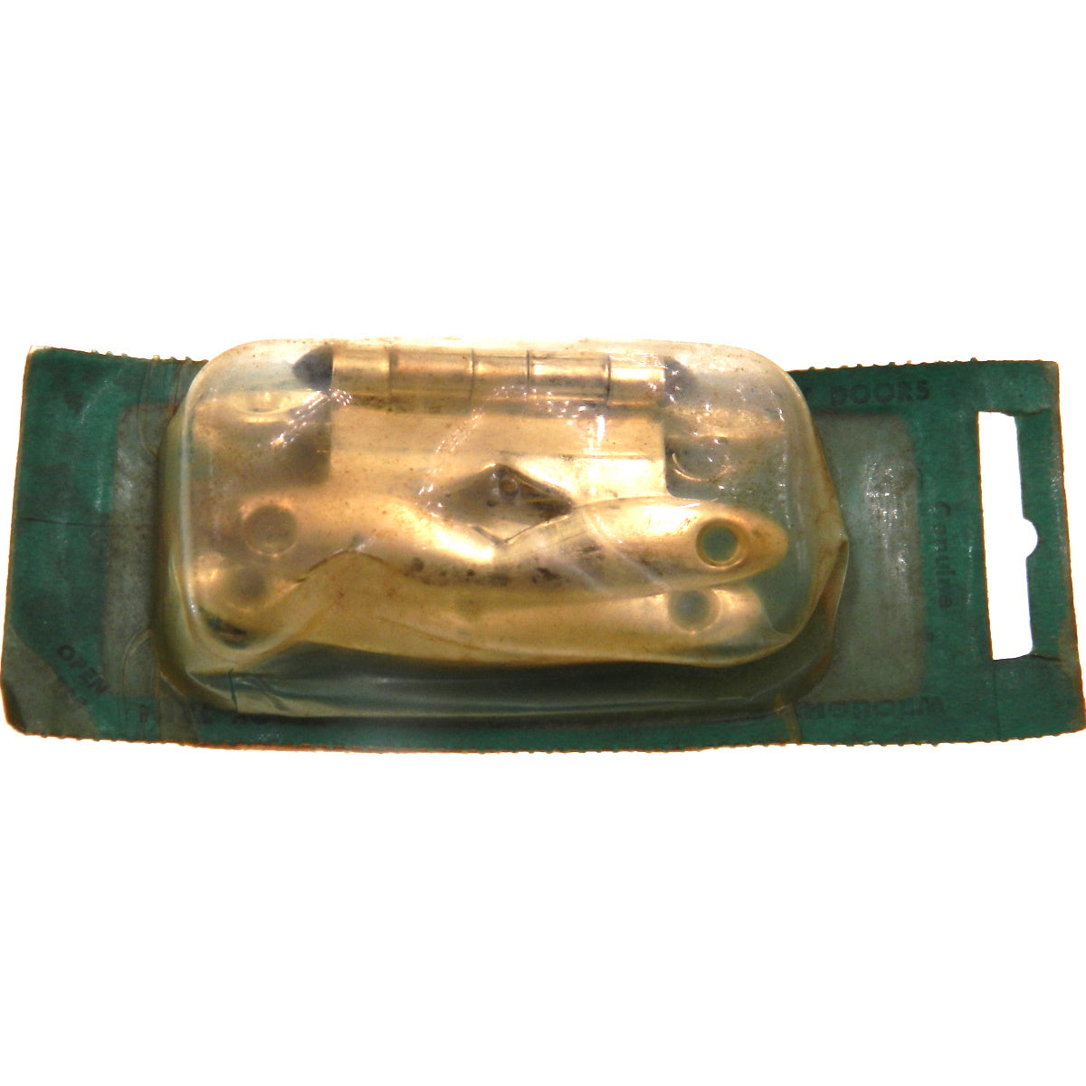 Pair Amerock Polished Brass, Black Trim 3/8" Offset Surface Cabinet Hinges A3042