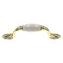 Avante Polished Brass White Ceramic Center 3" Ctr. Cabinet Pull Handle 38022BPWT