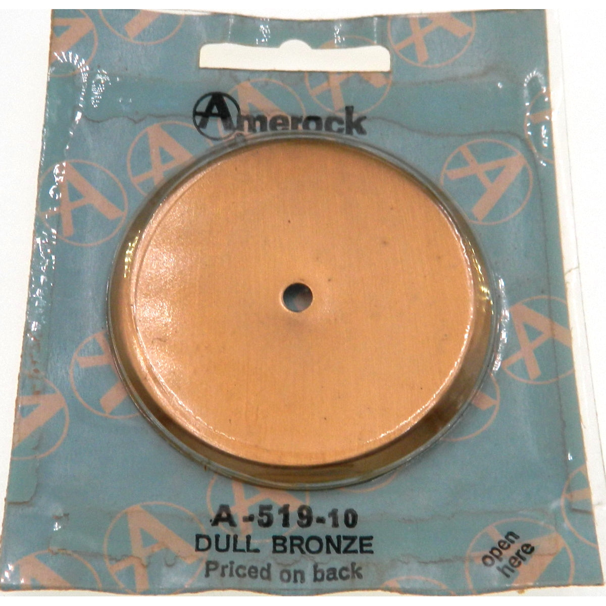 Vintage Amerock 1960's Dull Bronze 2 1/4" Cabinet Knob Backplate A519-10
