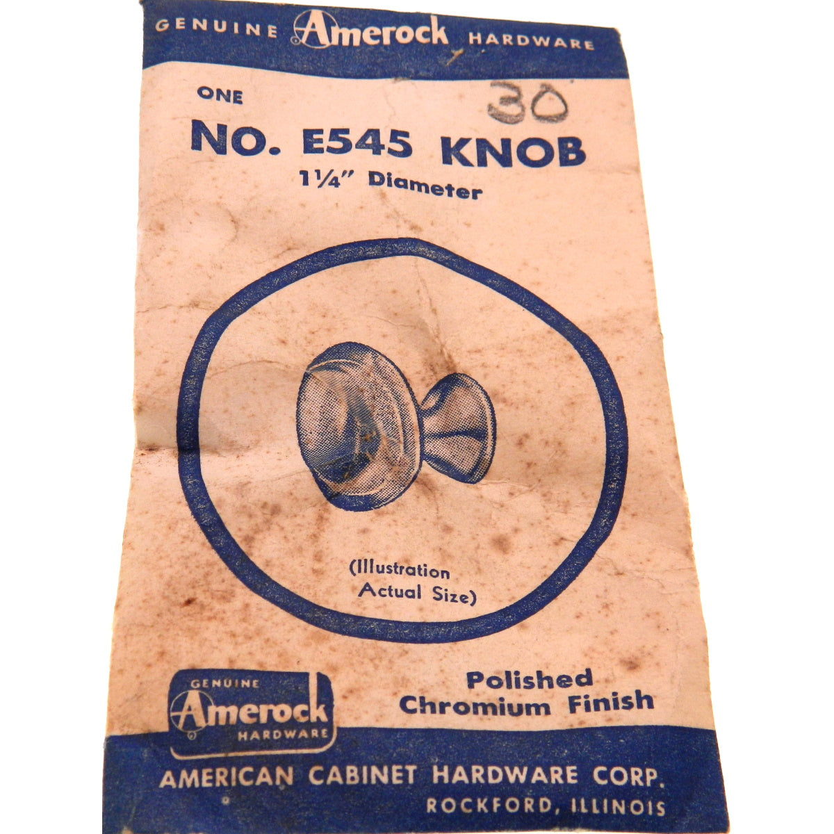 Vintage Amerock Standard Polished Chromium 1 1/4" Round Cabinet Knob A545-26