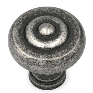 10 Pack Belwith Keeler Carriage House 1 1/2" Old English Pewter Round Solid Brass Cabinet Knob A604