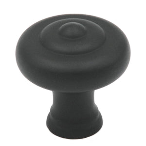 Belwith Keeler Carriage House A704 - Pomo redondo de latón macizo para gabinete (1.5 in), color negro