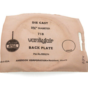 Vintage Amerock Vanityfair Ceramoid White 3 3/8" Cabinet Knob Backplate A718-C1