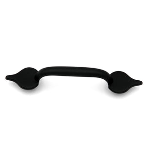 Black wrought iron spear pull solid brass cabinet handle with 3 inch hole centers