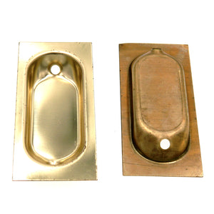 Amerock Vintage Polished Brass Closet or Pocket Door Recessed Pull AO2214-3