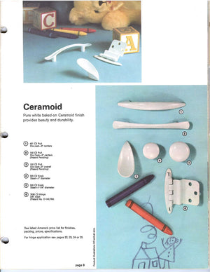 Vintage Amerock Ceramoid Ceramoid White 1" Round Cabinet Knob BP525-C2