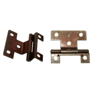 Pair National Lock Statuary Bronze Semi-concealed Bevel Cabinet Hinges B388-10A