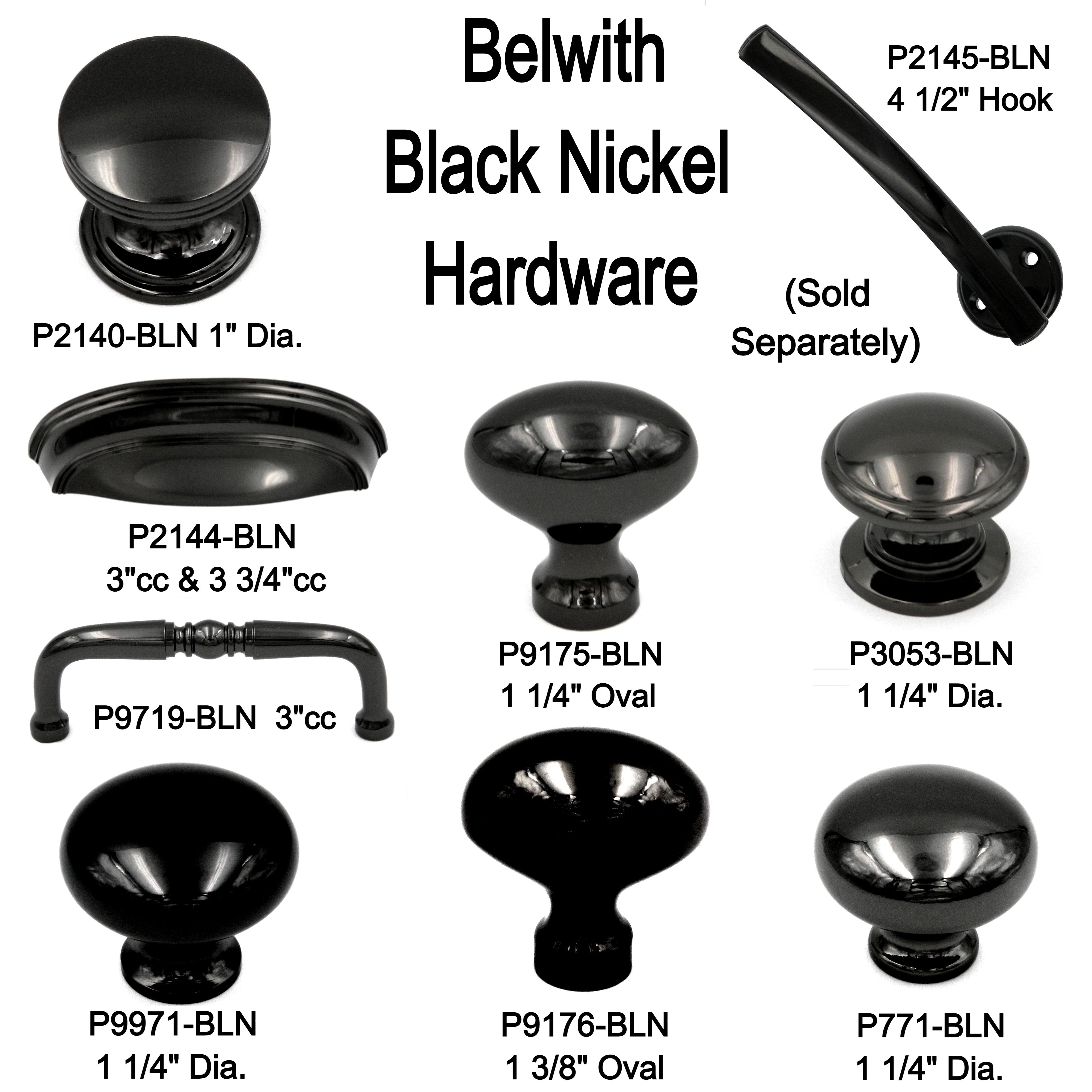 10 Pack Hickory American Diner P2144-BLN Black Nickel 3", 3 3/4" (96mm)cc Cabinet Cup Pull