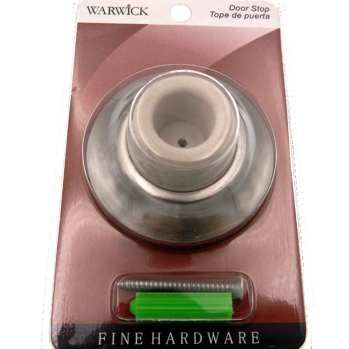 Warwick Tope de puerta cóncavo de pared grande, base de níquel satinado de 2 3/8", BH2004SN