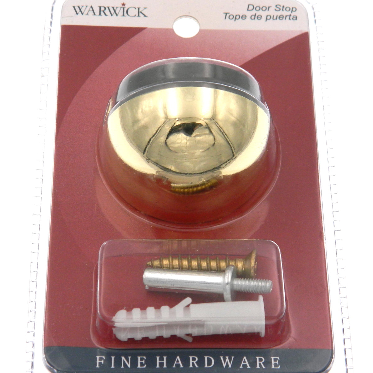Warwick Dome Montaje en piso Tope de puerta de perfil alto de 1/2" Latón pulido BH2011PB